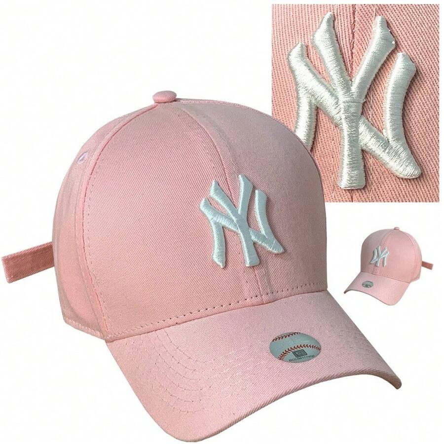 New York Curved Brim Cap For Men And Women In All Colors - Baby Pink - View 1