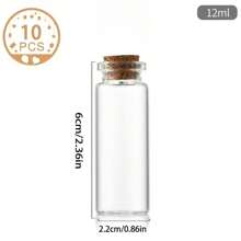 6/10 Stücke tragbare Mini Flaschenaufbewahrung, praktische korkverschlossene Gläser, hochdicht kompakte Glasflaschen