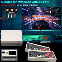 Consola de videojuegos retro inalámbrica, consola de videojuegos mini clásica, con 620 videojuegos incorporados y 2 controles inalámbricos clásicos, salida AV sistema de juegos 8 bits - Plug and Play, regalos nostálgicos - Multicolor - Ver 4