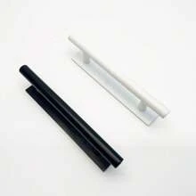 2/4pcs Self-Adhesive Cabinet Handles - Fashionable Black, Durable ABS Plastic, Easy To Install On Doors, Drawers, Wardrobes | Modern Design, Smooth Surface, Cabinet And Drawer Pulls