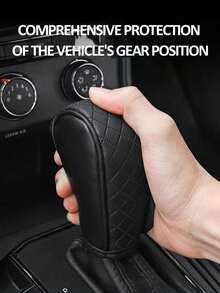 1 件黑色 PU 皮革换档旋钮盖，改进的自动变速箱变速杆防尘罩，多色旋钮套，吸汗防滑换档杆盖 - 彩色 - 查看 4