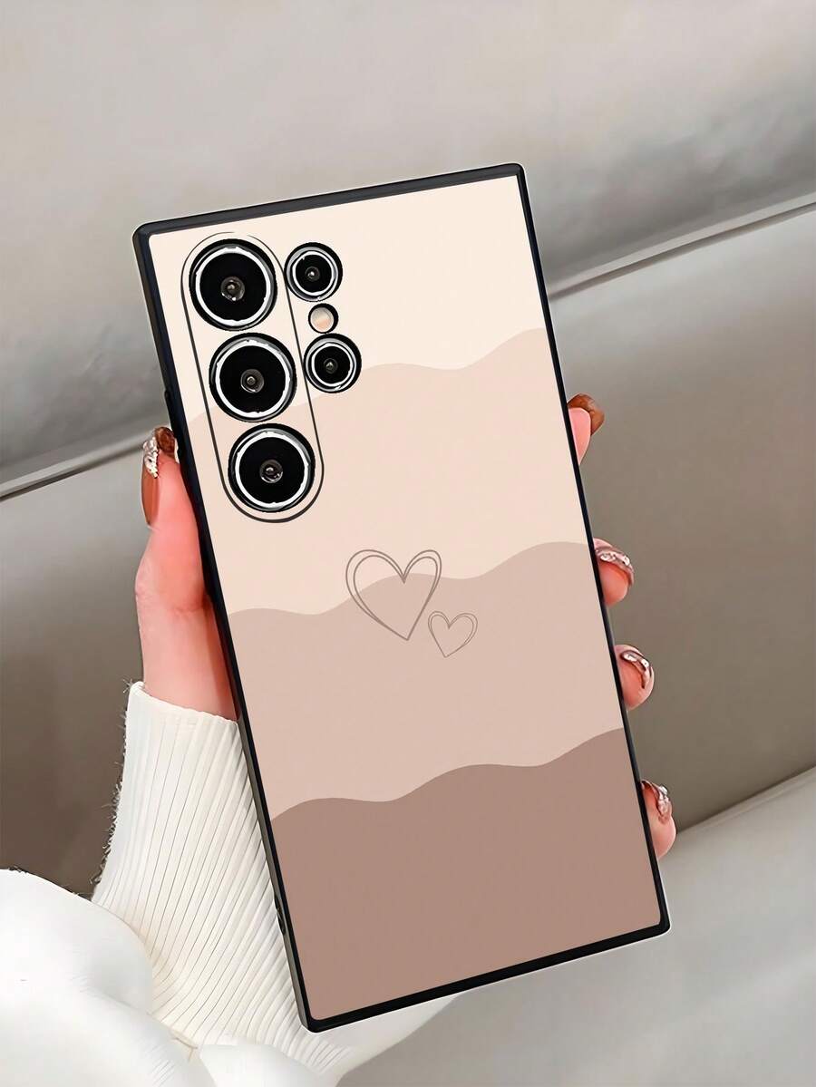 1 件装渐变色心形防震防滑黑色手机壳,兼容 Galaxy A04e/A05s/A13/A14/A15/A34/A35/A50/A52/A53/A54/S21/S22/S23/S24/S25/S25Ultra/24fe,防水防摔防刮,是馈赠佳品。 - 彩色 - 查看 1