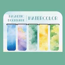5 PCS Twilight Whisper Magnetic Bookmarks And Water Color Bookmarks Set, Double-Sided Magnetic Page Markers For Reading, Ideal Student Supplies And Gift For Book Lovers, Perfect For All Books And Notebooks , Back To School Gifts - Multicolor - View 14