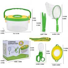 Set explorador de bichos para niños, para exterior, con pinzas, lupa, red de captura, genial para acampar, con empaque de regalo