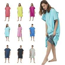 Extra Large Hooded Ultra-Fine Fiber Beach Towel Changing Robe, Absorbent Quick-Dry Lightweight Wearable Bathrobe, Suitable For Home, Beach, Surfing, Swimming, Changing Diving Suit, Unisex Adult, Machine Washable - Multicolor - View 8