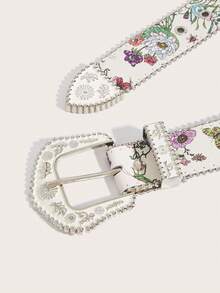 1 chiếc thắt lưng kim loại đính đá pha lê khắc họa tiết hoa cổ điển dành cho nữ, thích hợp mặc với áo khoác, sự kiện trang trọng, tiệc tùng, Giáng sinh, quần jean, quần thường ngày, thích hợp mặc vào mùa xuân, mùa hè, mùa thu, mùa đông, mặc hàng ngày - Móc khóa hoa màu đỏ - Xem 5