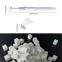 50个迷你海绵块带镊子夹，美甲凝胶渐变海绵，美甲凝胶工具，美甲用品，返校季，美甲护理，美甲工具（适用于假指甲） - 白色 - 查看 6