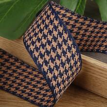 Dual-Color Houndstooth Woven Ribbon, Handmade DIY Bowknot Hair Accessories Shoe Flower Supplies Checker Ribbon, Floral Silk Ribbon - Multicolor - View 7