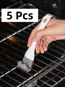 1/5Pcs Cleaning Brush BBQ Grill Scraper Multifunctional Grill Net Oven Baking Tray Kitchen Brush Stove Corner Barbecue Grid Brush Barbecue Grill Cleaning Kitchen Stuff Camping Professional BBQ Cleaning Brush V-Shaped Hooked Design For Grill, Oven Rack & Baking Tray Durable Kitchen Scraper Tool