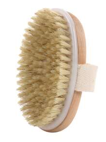 Pig Bristle Brush, Massage And Scrubbing Brush, Handheld Body Brush, Bath Brush, Round Bath Brush, Straw Wood Bath Brush Back To School