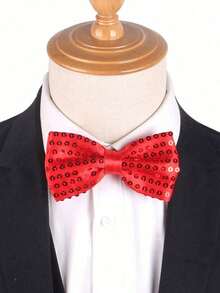 4 件/2 件/1 件亮片发光蝴蝶结装饰，LED 发光男士蝴蝶结适合夜间狂欢派对酒吧歌舞表演氛围舞蹈装扮，适用于婚礼、圣诞节、狂欢节、街头霓虹灯派对 COS 派对装饰、发光舞会派对活动物品、黑暗派对发饰用品荧光棒狂欢配饰。圣诞发光蝴蝶结作为送给男朋友和丈夫的礼物（多种灯光模式） - 彩色 - 查看 4