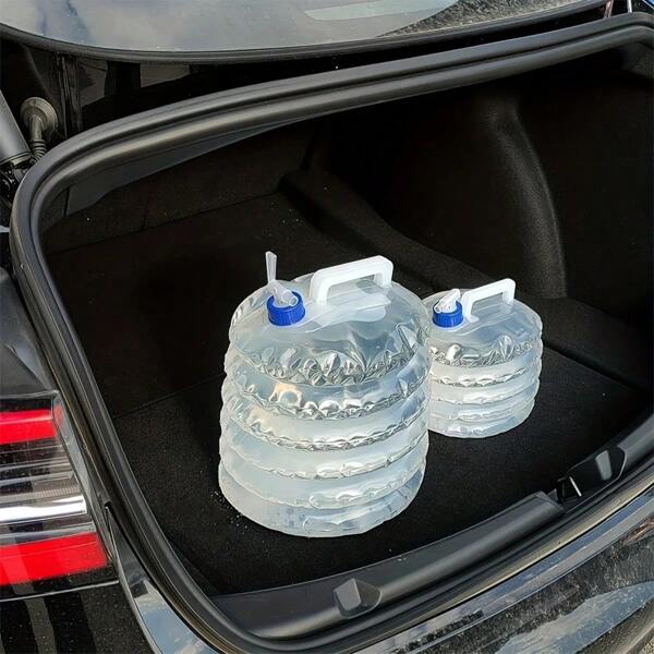 2pcs Extra Large Capacity Foldable Water Buckets, PE Material, No Battery Required, Suitable For RVs And Outdoor Camping