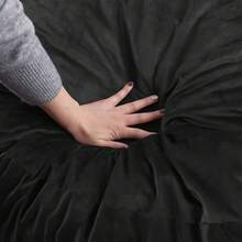 Bean Bag Chairs, Foam Stuffing Bean Bag Chair Adults/Teens/Kids, Velvet Lazy Sofa Furniture With Removable High-Rebound Foam Living Room Bedroom College Dorm-Cll - Black (Removable Cover) - View 2