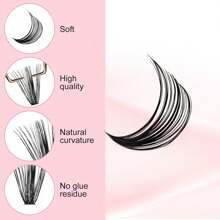 Curl D DIY ラッシュクラスター 40D 8-16mm つけま つけまつげ延長キット 216個入り自己適用用