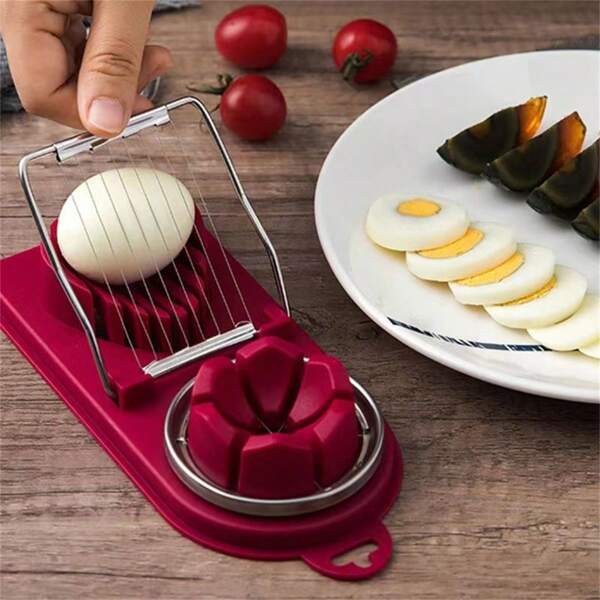 1pc Multi-Functional Egg Slicer, Household Egg Cutter For Hard Boiled Eggs, Marinated Eggs, Deviled Eggs