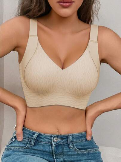 Sujetador de cobertura total ajustable para damas, minimiza el busto, evita el caído y el "muffin top" invisible, de material delgado