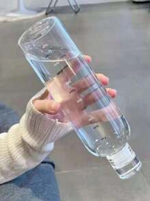 1 Graduated Water Bottle, Sports Water Bottle, Portable, Leak Proof, Plastic, Perfect For School And Outdoor Activities, Fitness And Travel, Ideal Choice For Both Men And Women