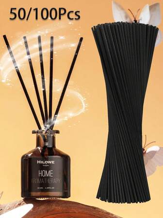 100 DB Natural Rattan Reed Sticks aromaterápiás diffúzorokhoz | Otthoni illat utántöltők | Prémium cserepálcikák illóolajokhoz (tartós mesterséges fa kivitel)