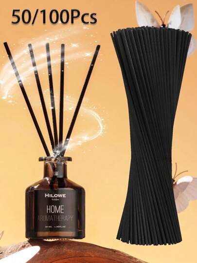 100 PIEZAS de varillas de ratán natural para difusores de aromaterapia | Recambios de fragancias para el hogar | Varillas de repuesto premium para aceites esenciales (diseño de madera artificial duradera)