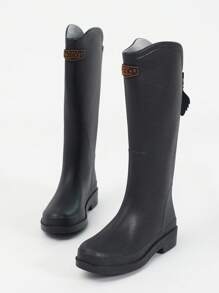 Women Fashion Simple Versatile Tall Rain Boots, Waterproof Anti-Skid Durable Outdoor Shoes, Kitchen Work Rubber Boots