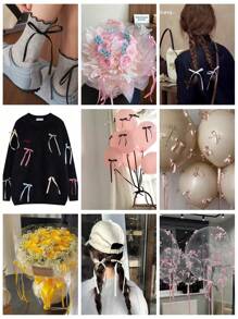 20pcs Ribbon Bow Flower Gift Packaging, Cake Decoration, Handmade Sewing Accessories Bow, DIY Jewelry Hair Accessories