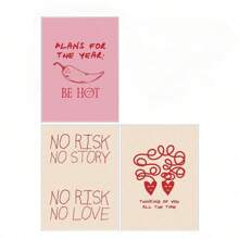 Set da 3 stampe murali, "More Amor Por Favor", sole, citazioni d'amore, design colorato e moderno, in stile massimalista, dipinti su tela, con opzione telaio, regalo