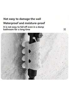 1pc Caterpillar Shower Head Holder, Caterpillar Suction Cup Shower Head Bracket, Universal No-Trace Removable Fixed Base, Bathroom Accessory, Random Height, Adjustable, No Drilling, Bathroom Decor Back To School