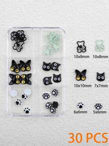 Decorazioni per unghie a zampa di gatto colorate e orsacchiotti 3D, strass colorati a forma di zampa di gatto, gioielli per unghie stile Kawaii con gatti, accessori per unghie in acrilico, decorazioni per unghie, set di decorazioni in metallo stile premium Y2K per arte di unghie fai-da-te, forniture per unghie, charm per unghie, kit per unghie, per salone di bellezza, accessori essenziali per tecnico delle unghie