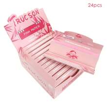 6/12/24 pedaços de papel cartão para cigarro, papel pré-enrolado rosa de 110 mm, 32 folhas por livro, acessórios para papel em rolo feitos à mão, papel em rolo ultrafino de queima lenta com pontas pontiagudas, adequado para presentes de Natal, presentes de Halloween, presentes de Dia dos Namorados, presentes de Dia das Mães, presentes de Ano Novo, artigos para festas e feriados, fácil de transportar
