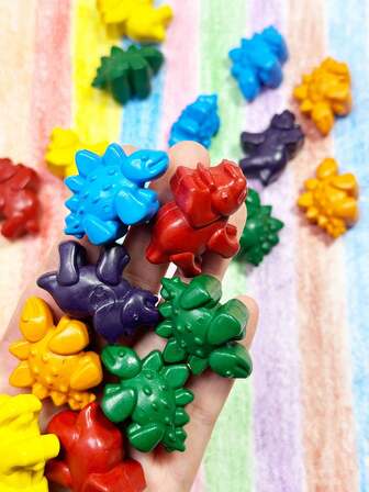 6 Colors Of Novel, Creative, Funny, Cute Little Dinosaur Shaped Crayons, With Bright Colors, No Dirty Hands, Washable, Smooth Painting, Art Painting Graffiti Crayons, Holiday Reward Small Gifts, Unique Shapes, Making You More Interested In Painting,Essential For Returning To School, Back To School Stationery For Students,Halloween, Christmas, And Birthday Reward Gift