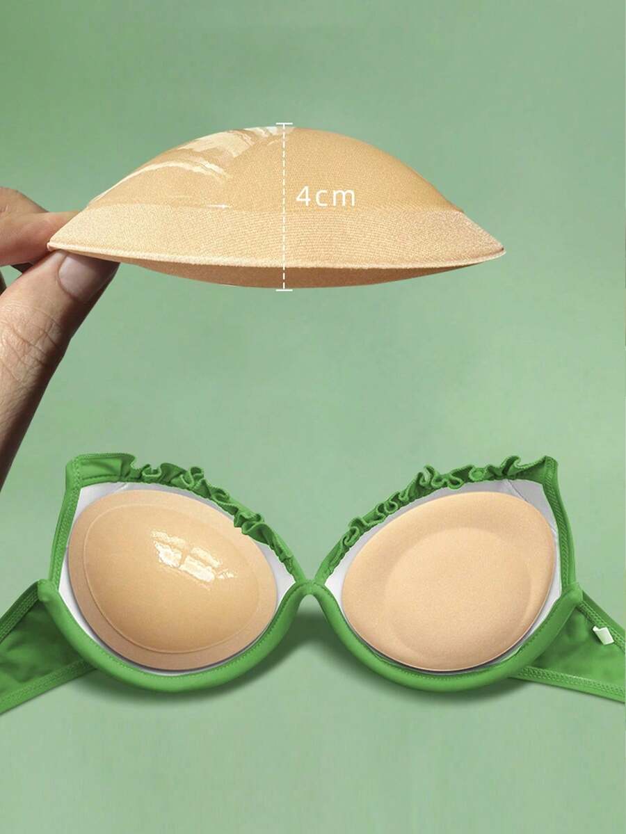 1对自粘硅胶薄上加厚隐形超厚内衣海绵垫适用于泳衣比基尼聚拢胸垫纯色胸垫文胸杯垫 - 彩色 - 查看 1
