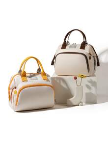 多功能妈妈包，纯色婴儿奶瓶加热包，大容量手提包和背包，尼龙材质 - 1225媽咪包 - 查看 5