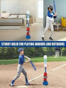 1 Set de juego de béisbol infantil, que incluye 1 bate de béisbol retráctil y 1 máquina lanzadora, equipado con 3 pelotas. Un juguete interactivo familiar para jugar dentro y fuera, herramienta de entrenamiento de béisbol, juguetes deportivos para interiores y exteriores, adecuado para juegos familiares en interiores, exteriores y durante viajes. Un regalo divertido de juguete de béisbol para niños para usar al aire libre.