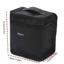 1 个 60 容量马克笔收纳盒、1 个多功能帆布笔筒、1 个便携式折叠式铅笔盒、不含马克笔、无隔板、返校、学校用品、铅笔袋、书包 - 黑色 - 查看 6