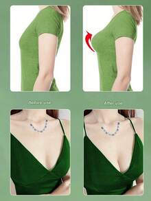 1对自粘硅胶薄上加厚隐形超厚内衣海绵垫适用于泳衣比基尼聚拢胸垫纯色胸垫文胸杯垫 - 彩色 - 查看 3