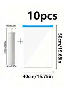 1 Pc Portable Travel Vacuum Compression Bag, Large Capacity PVC Vacuum Storage Bag, Space Saving Garment Bag For Clothes, Bedding, Shoes, Carpets, Pillows, Suitable For School, Home, Dorm, Business Travel, Vacation, Wardrobe - Multicolor - View 16