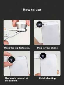 3-In-1 Mobile Phone Lens Kit, Compatible With IPhone 16/15/14/13/12/11 And Other Smartphones, Tablets, IPads & Laptops, Includes Fisheye Lens, 3-In-1 Macro & Wide Angle Lens, Universal Clip, Microfiber Carrying Pouch Compatible With Iphone Android Phone For Summer Vacation, Travel, Creative Photography Phone Accessories