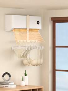 1pc Portable Foldable Clothes Hanger, Creative Clothes Clip, Multifunctional Drying Rack For Travel, Can Hang On Air Conditioner