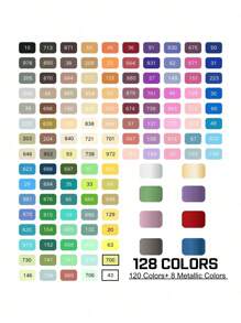 Juego de 128 colores de rotuladores acrílicos de brocha suave a base de líquido con estuche de regalo - Rotuladores de colores profesionales para dibujo y pintura para estudiantes y artistas, incluye 120 rotuladores acrílicos + 8 bolígrafos de tinta metálica y perlada, resistentes al agua y a la decoloración para manualidades, colorear en rocas, madera, vidrio, cerámica y talla grande. Juego de regalo perfecto para amigos como útiles escolares y materiales artísticos.