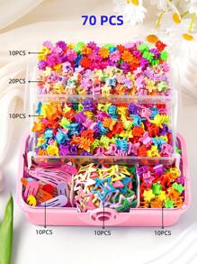 528pcs/517pcs/70pcs/501pcs/345pcs/100pcs Assorted Hair Accessories Set For Girls, Including Sweet Simple Elastic Hair Ties, Fashion Versatile Small Flower Hair Claws, Cartoon Butterfly Hair Clips, Suitable For Gifts And Daily Wear (Random Color - OPP Bag)