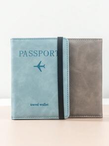 Passport Holder Wallet, Travel RFID Blocking Passport Cover With Elastic Band, Multi-Layer Card Slots, SIM Card Slot, Multifunctional Wallet & Card Case For Back To School Lightweight For Travel For Flight