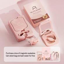 Magnetic Eyelashes With Applicator Natural Reusable Soft Magnetic Lashes Without Eyeliner, Glue-Free False Eyelashes Lightweight, Waterproof, Easy To Wear, No Makeup Remover Required(Photogeic Style) - 彩色 - 查看 8