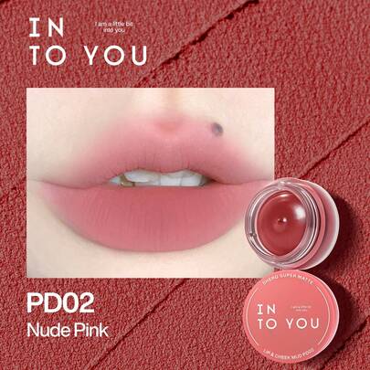 INTO YOU Son tint lì Shero Matte Lip & Cheek Tint PD02 (Hũ), Trang điểm, Dạng thỏi lỏng