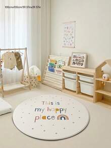 1pc Cute Colorful Letter Design Carpet, Thick & Soft, Decorative Rug, Home Decor, Finished Edging, Skin-Friendly, Odorless, Washable, For Living Room, Bedroom, Study, Closet - Multicolor - View 15