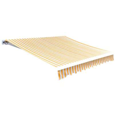 Tenda da sole in tela Giallo girasole Bianco 3x2,5 m Tende da sole per balconi Tende da sole per esterni Tende da sole retrattili Tende da sole autopo