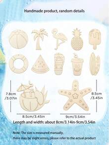 12/6 Stücke unfertige Holzdekorationen, geeignet für Strand, Urlaub, tropische, Malerei Themen, Hawaii Party Deko, Festival Hängeornamente, DIY Basteln, Kunstprojekte, Hochzeit, Geburtstag, Abschlussfeier Dekorationen - Verschiedenfarbig - Übersicht 7