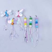 1 Piece Of Cat-Teasing Stick Simulation Bird Replacement Head Cat-Teasing Stick Replacement Head Call Bird Teasing Cat Toy Cat Fun Entertainment Replacement Head A Variety Of Styles Bright Colors Realistic Small Animal Shape Replacement Head Dragonfly Butterfly Caterpillar Cat Toy Cat Dog Essential Pet Supplies For Cats - Multicolor - View 11
