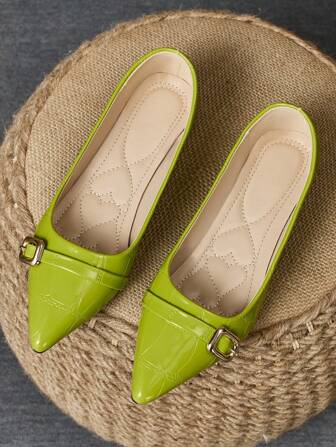 Bailarinas puntiagudas sin cordones para mujer, verde menta, casuales, para fiestas, primavera/verano, uso diario al aire libre, versátiles