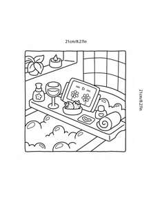 1pc Self Love :Easy 52pagaColoring Book For Adults And Teens, Colouring Book Super Cute Designs Of Cozy, Hygge Spaces For Relaxation (Cozy Spaces Coloring) .Back To School A Relaxing Gift For Friends, Couples, And Family 12 Color Marker Painting Kit (Default Without Pen) Set [Essential Hand Drawn] Suitable For Beginners, Sketching