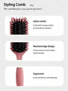 2025 女士卷发梳，造型和塑形顺发梳，卷发纹理和毛躁控制，发刷，梳子，美发工具，美发产品和配件，适用于理发沙龙美容旅行必需品
